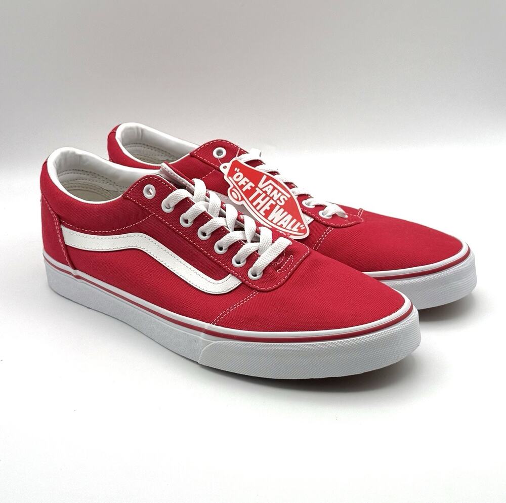Vans Authentic Red Canvas Lace Up Sneakers - Men's Size 13 - New Unworn No Box